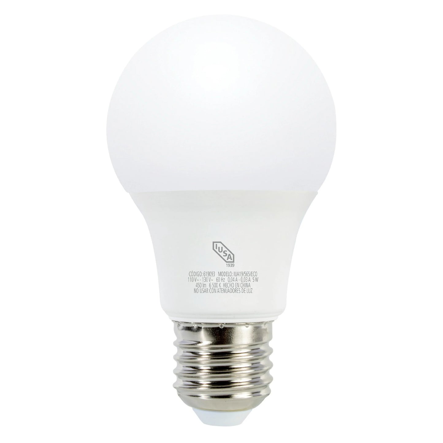 FOCO LED ECO A19 LUZ BLANCA DE 9W
