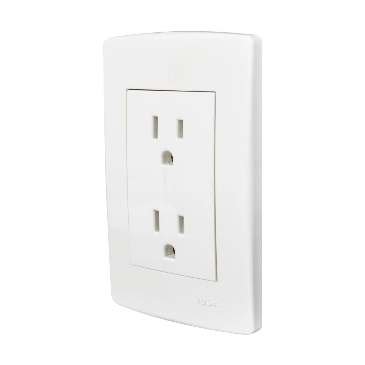 PLACA SCUDETTO CON TOMACORRIENTE DUPLEX